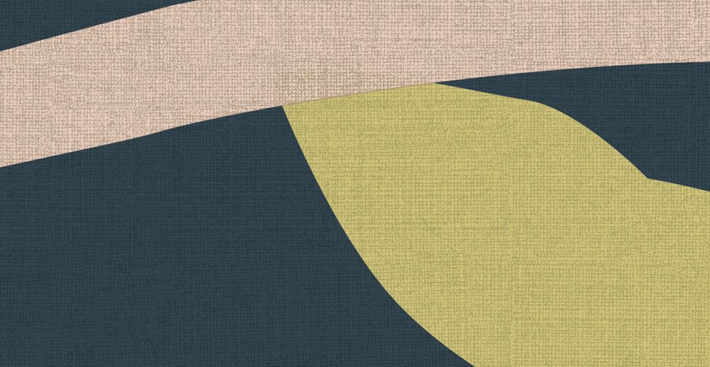             Papel Pintado Abstracto con Diseño de Hojas - Beige, Multicolor - Tejido sin tejer liso mate
        