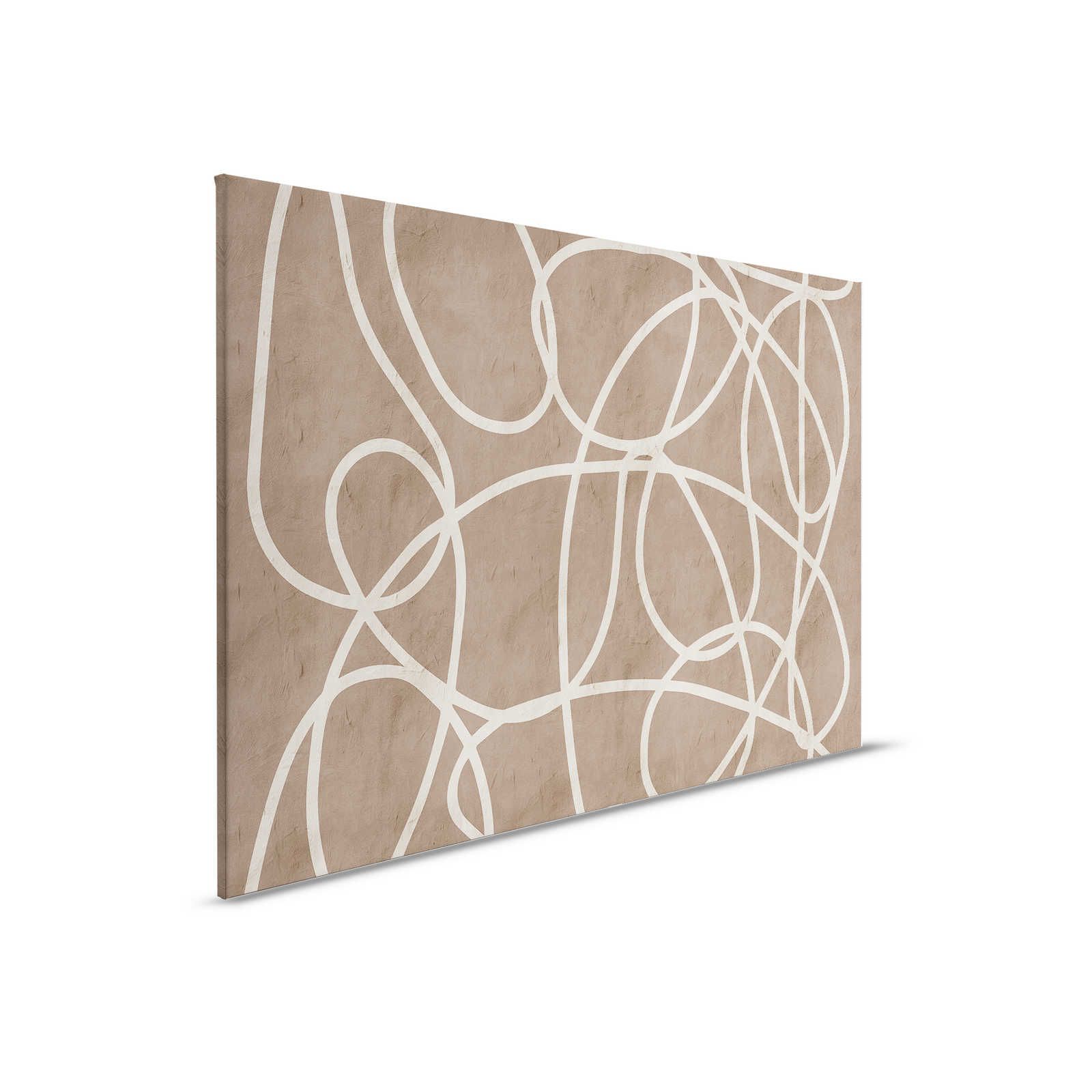        Serengeti 3 - Canvas painting Brown-Beige Clay Wall with Lines Design - 0,90 m x 0,60 m
    