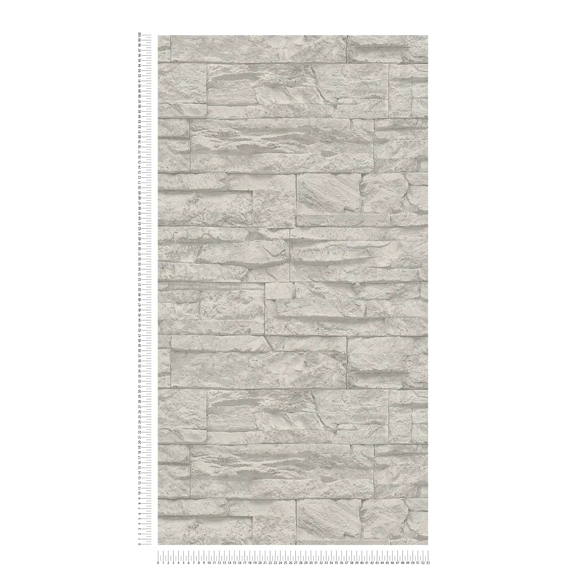             Wallpaper natural stone look detailed & realistic - grey, white
        