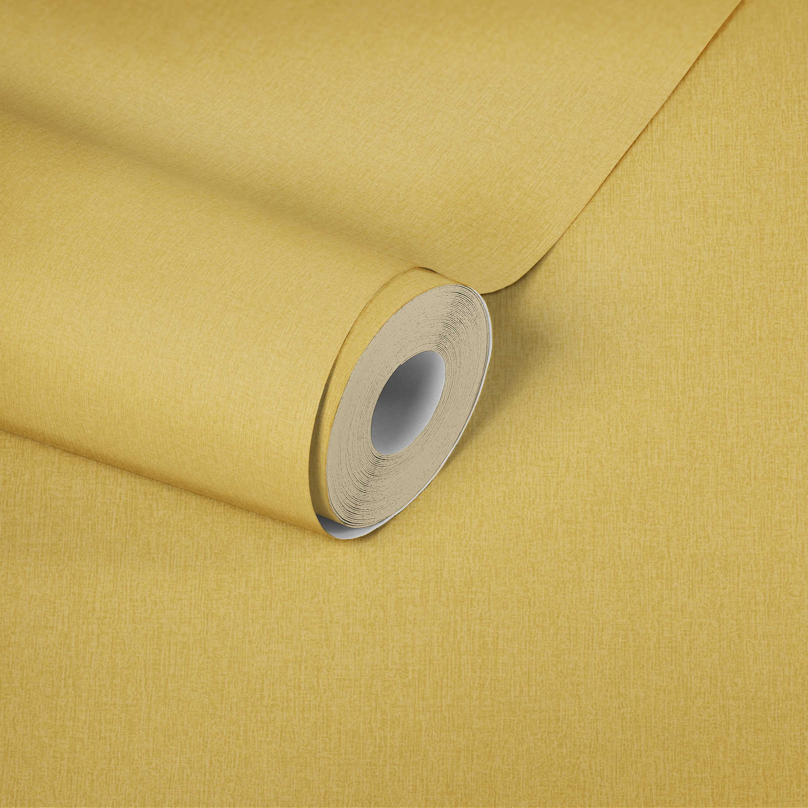             Papier peint uni aspect textile, couleur chinée - jaune
        