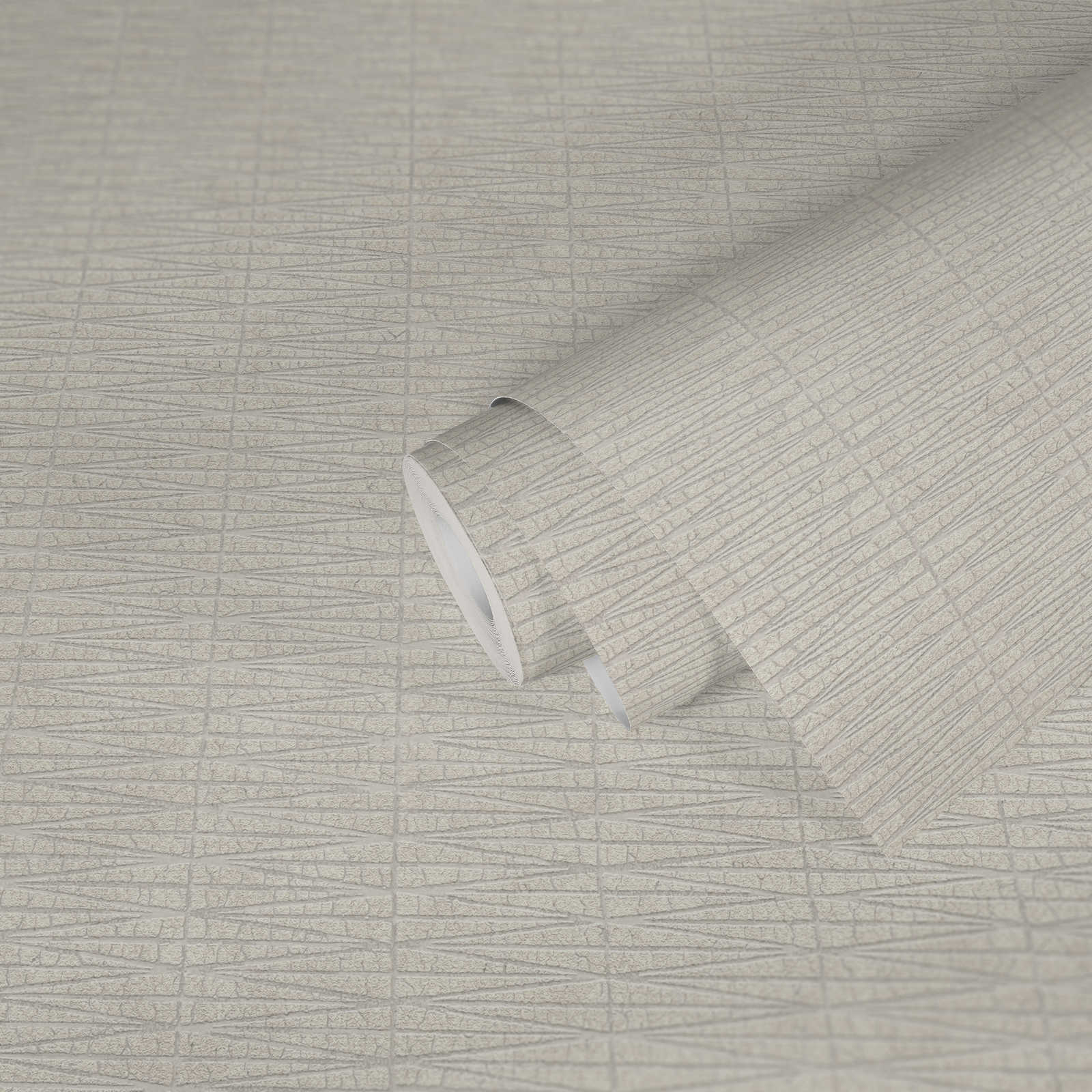             Crèmewit behang met grafisch natuurmotief - metallic, wit
        