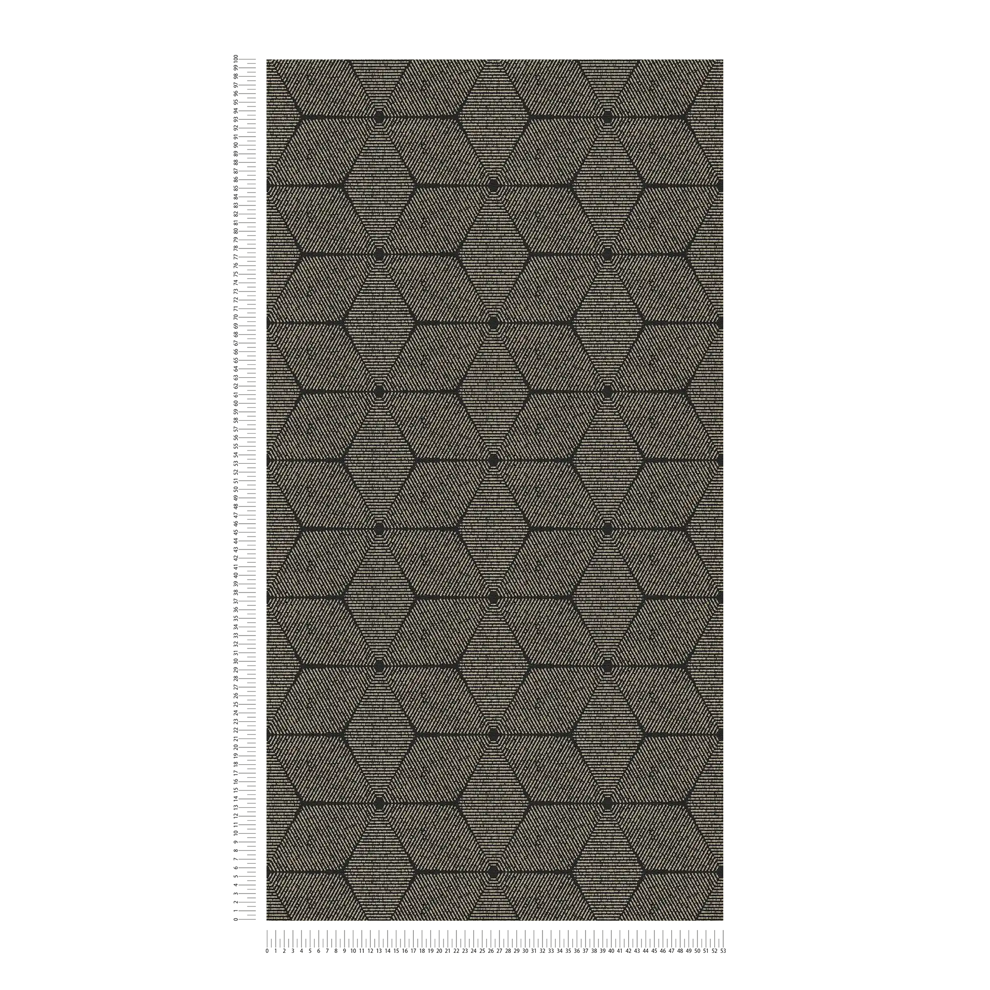             Non-woven wallpaper in a slightly shiny pattern - black, gold
        