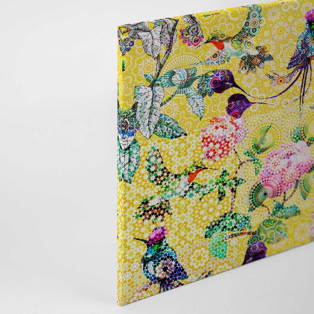             Canvas painting exotic flowers mosaic - 1,20 m x 0,80 m
        