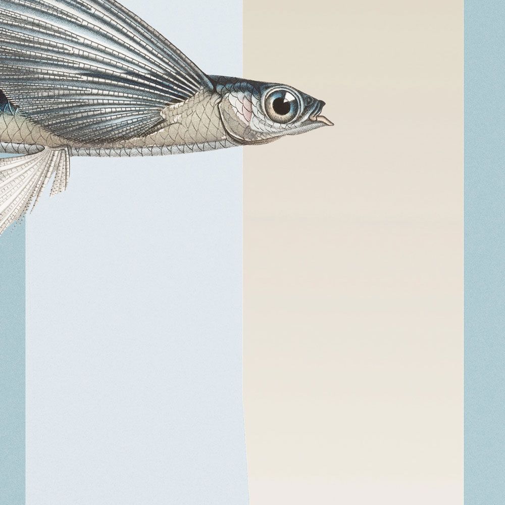             styx - Photo wallpaper with abstract 3D architecture and flying fish - Smooth, slightly pearly shimmering non-woven fabric
        