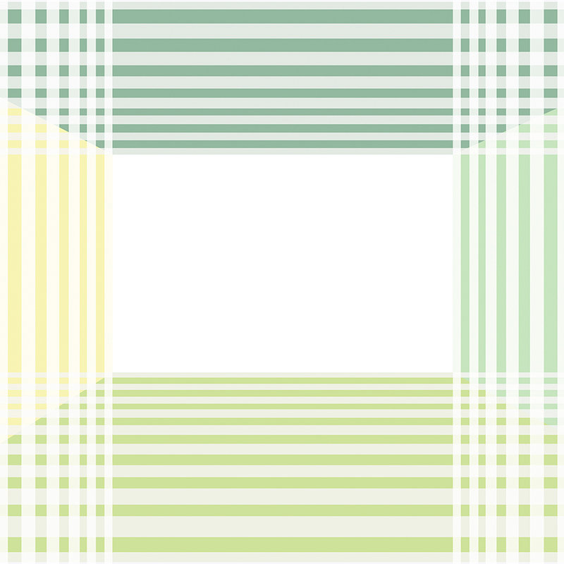         Minimalist stripe pattern mural - green, white, yellow
    