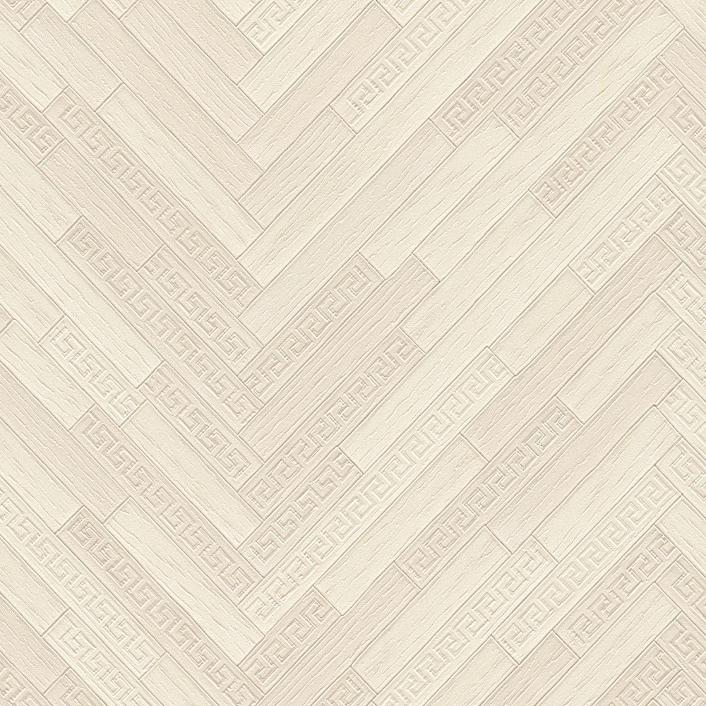             VERSACE Home wallpaper elegant wood look - cream, beige
        