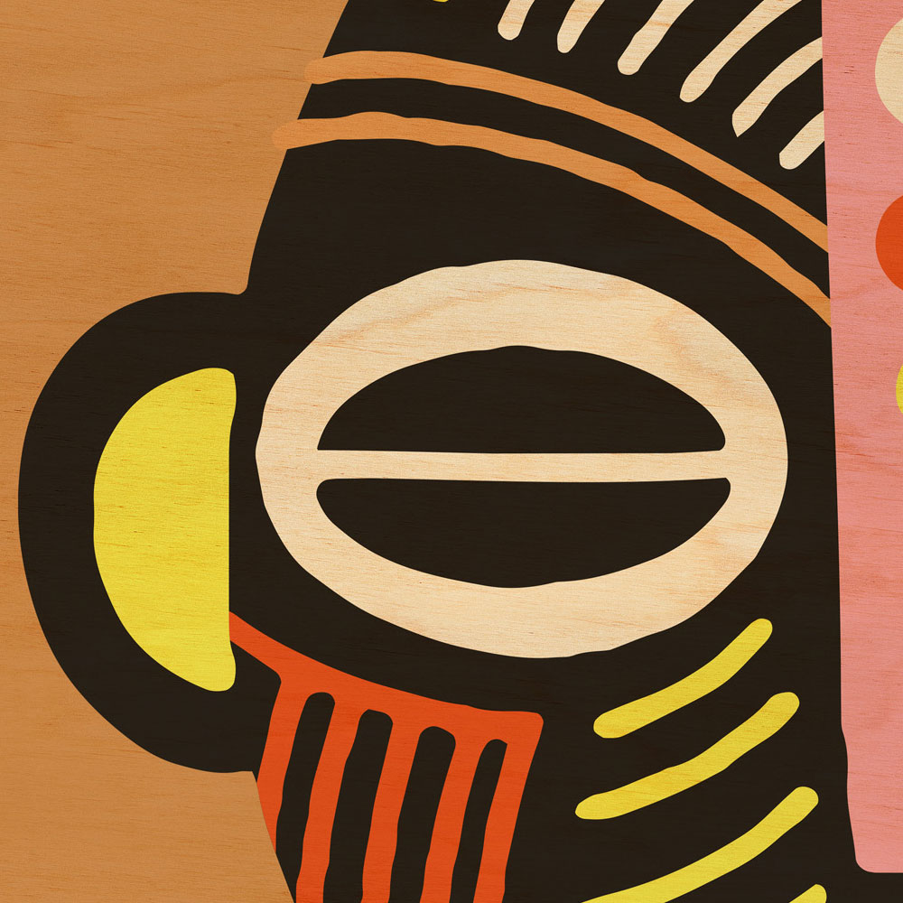             Overseas 4 - Muurschildering Afrika Ontwerp Inspiratie Masker
        