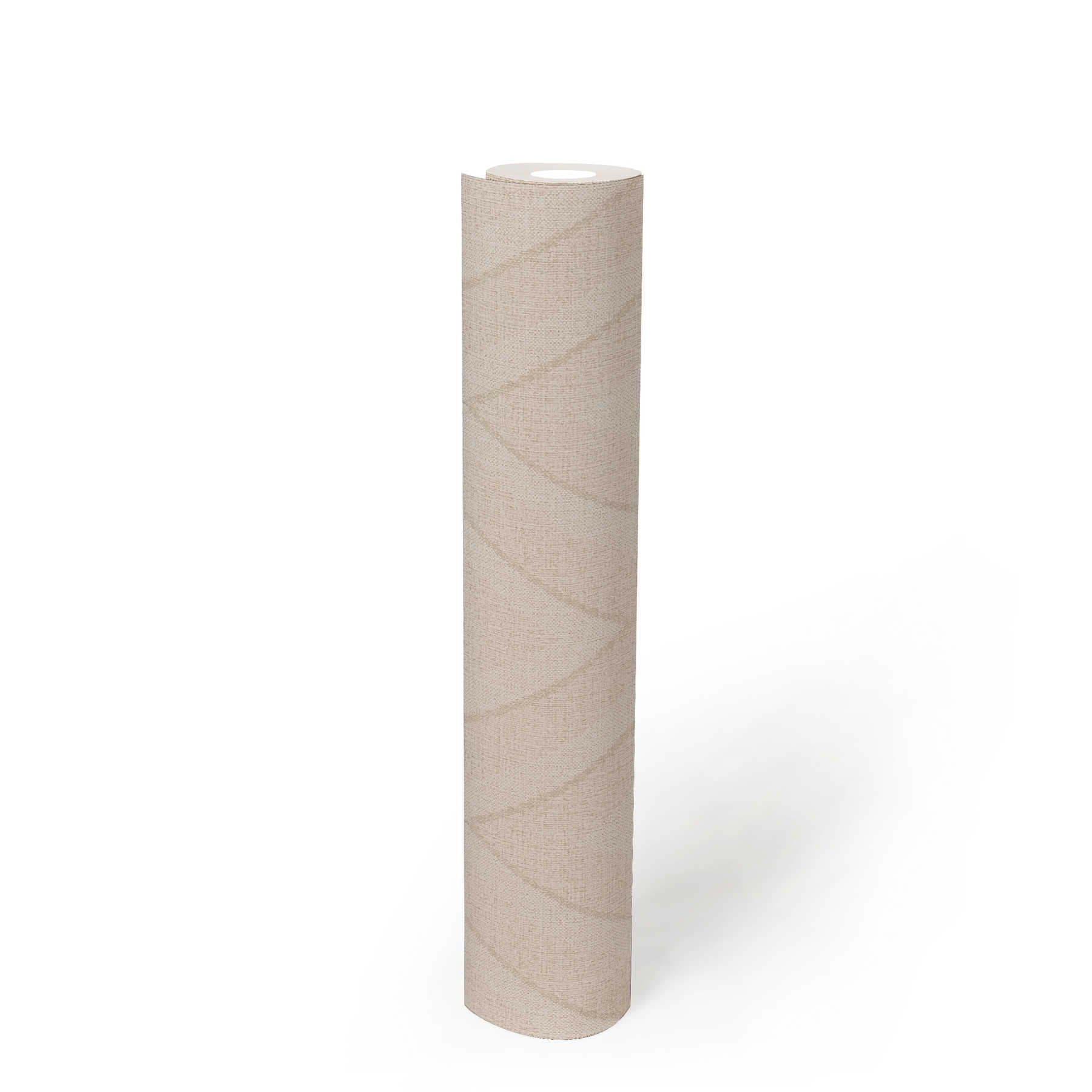             papel pintado con diseño en zig-zag y aspecto de lino - beige, marrón
        