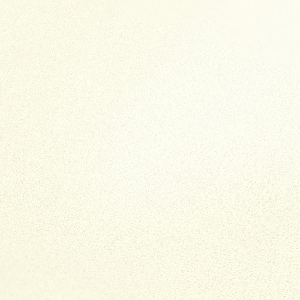             Papel pintado no tejido blanco crema liso con brillo de seda mate
        