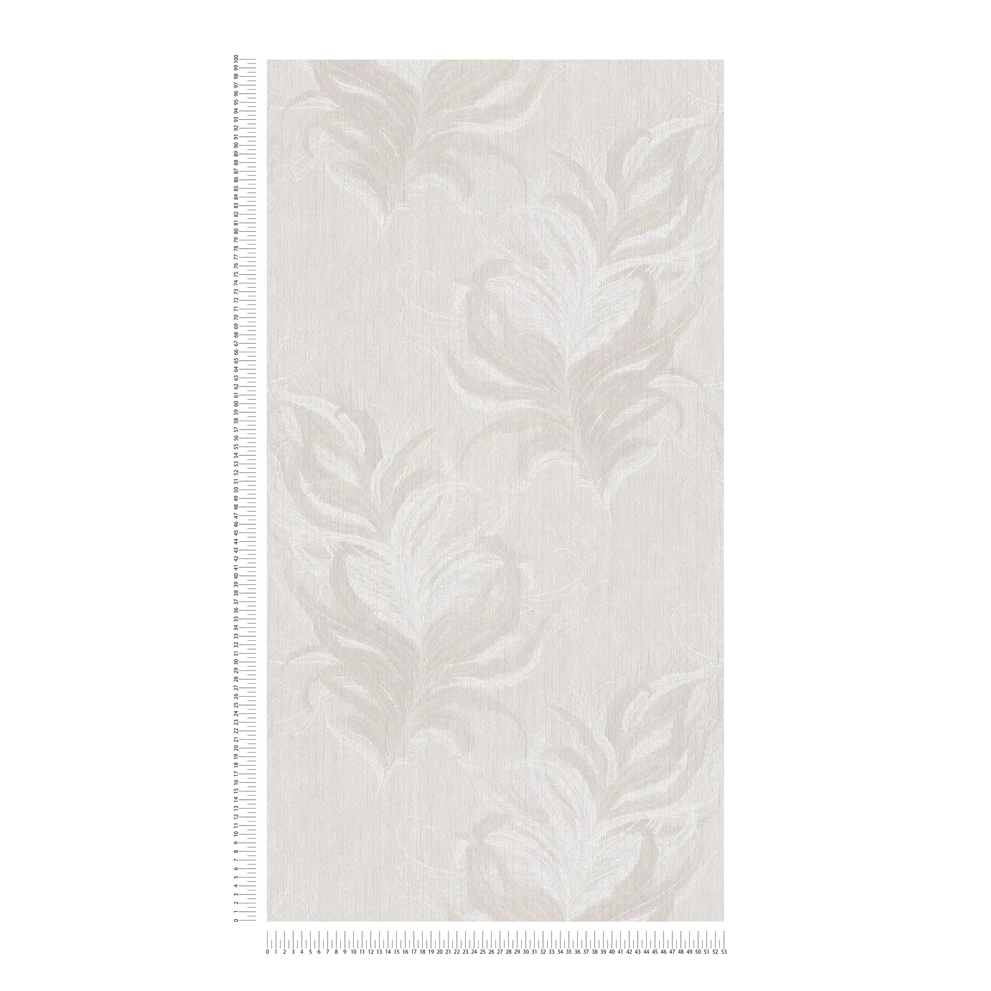             Papel pintado no tejido con diseño de plumas y efecto brillo estructural - blanco, gris
        