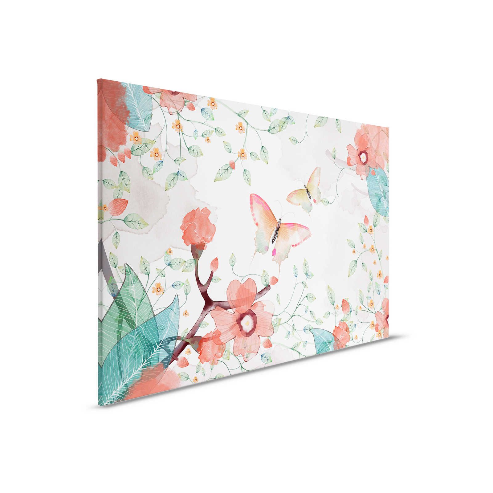         Canvas floral with leaves and butterflies - 90 cm x 60 cm
    