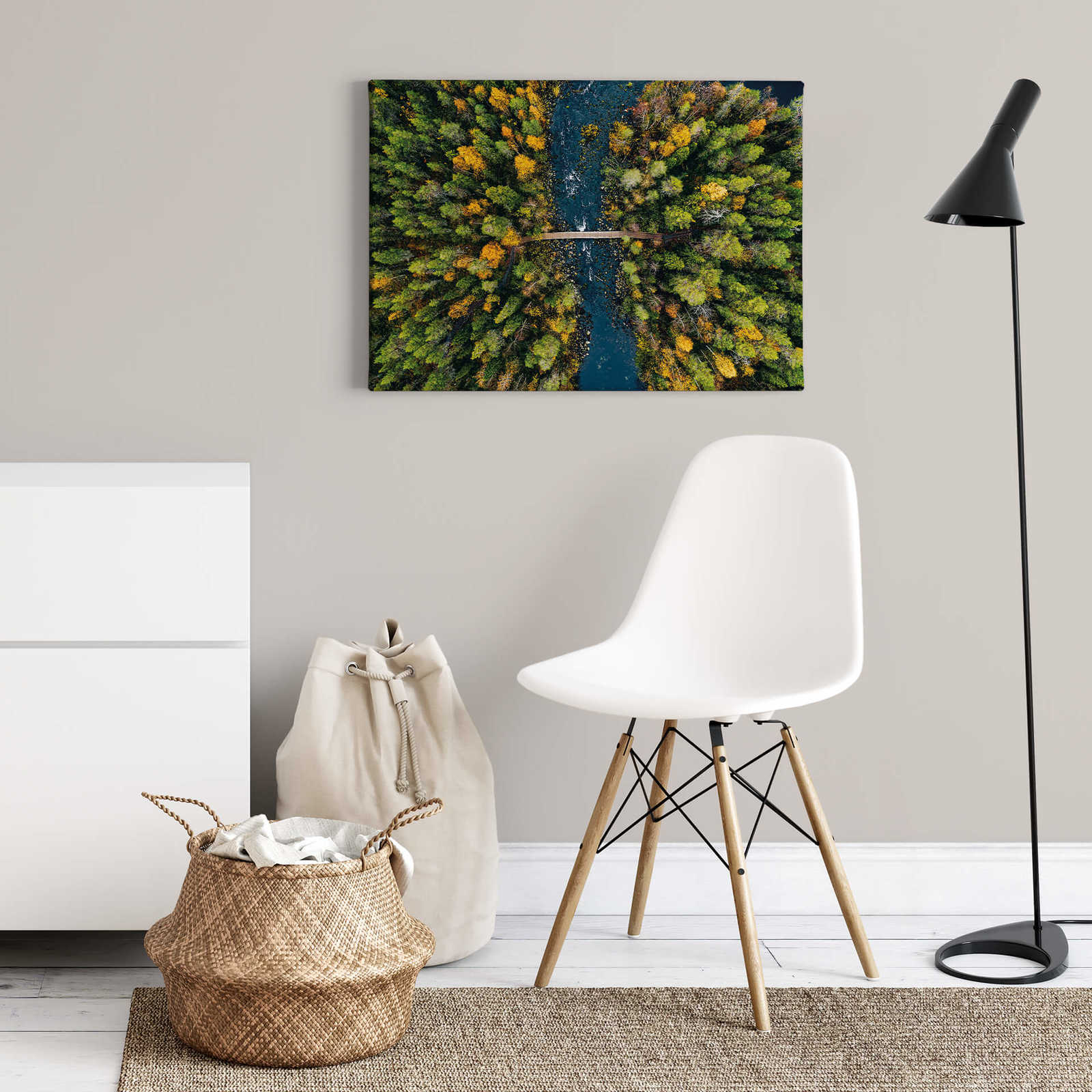             Landscape canvas print forest in Finland – green
        
