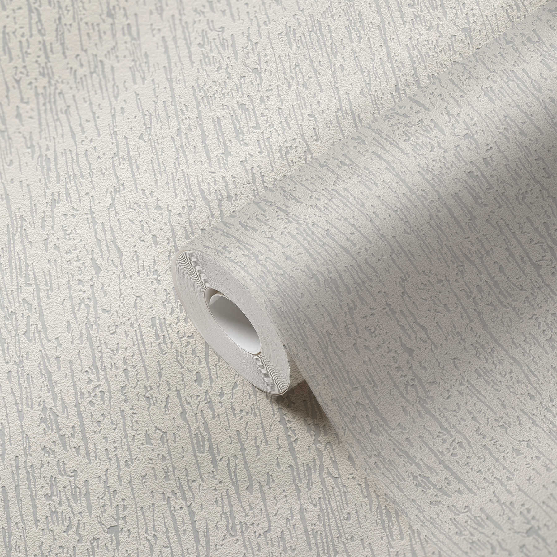             papier peint structuré aspect rugueux avec 3D surface moussée - blanc
        