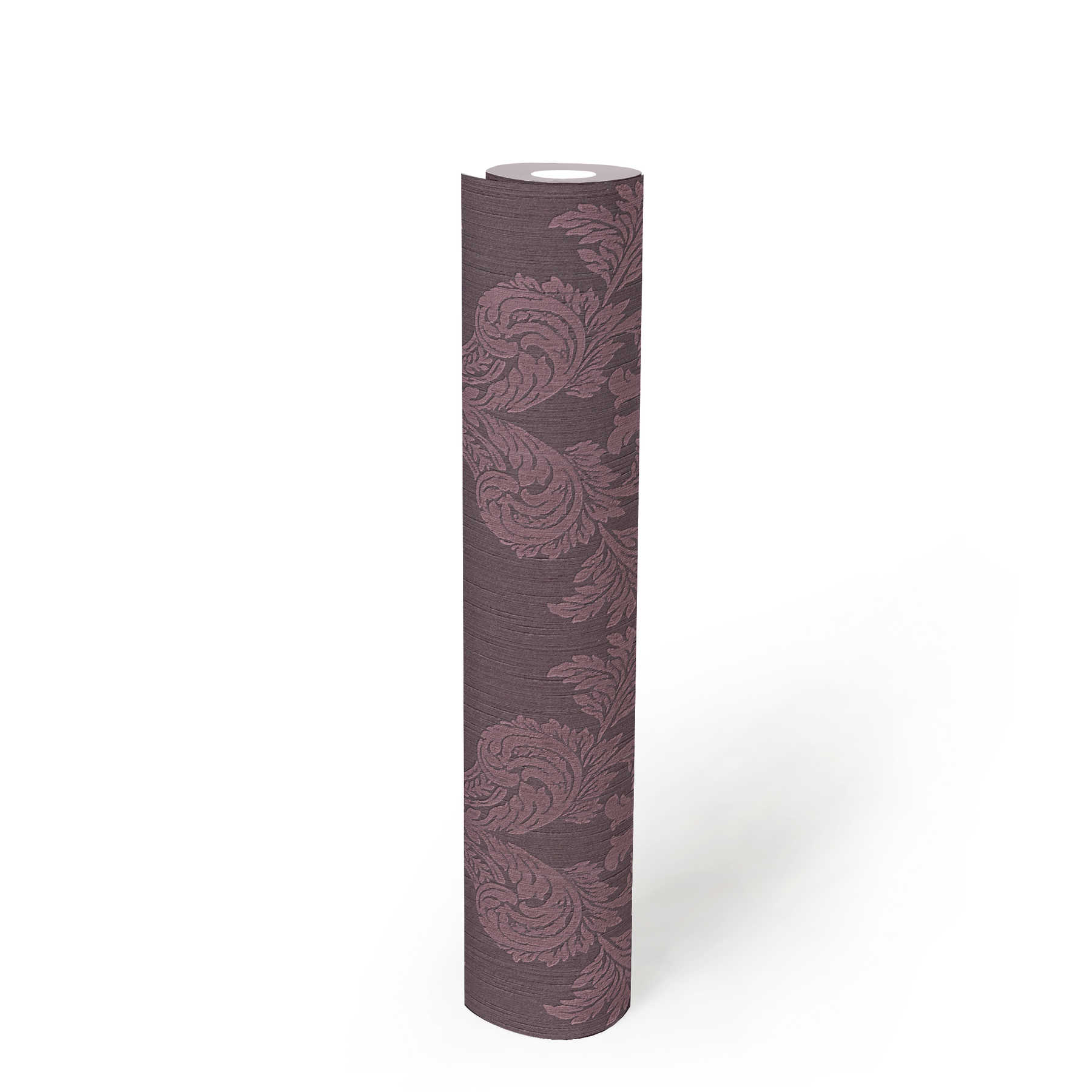             Wallpaper with floral ornament pattern & texture effect - purple
        