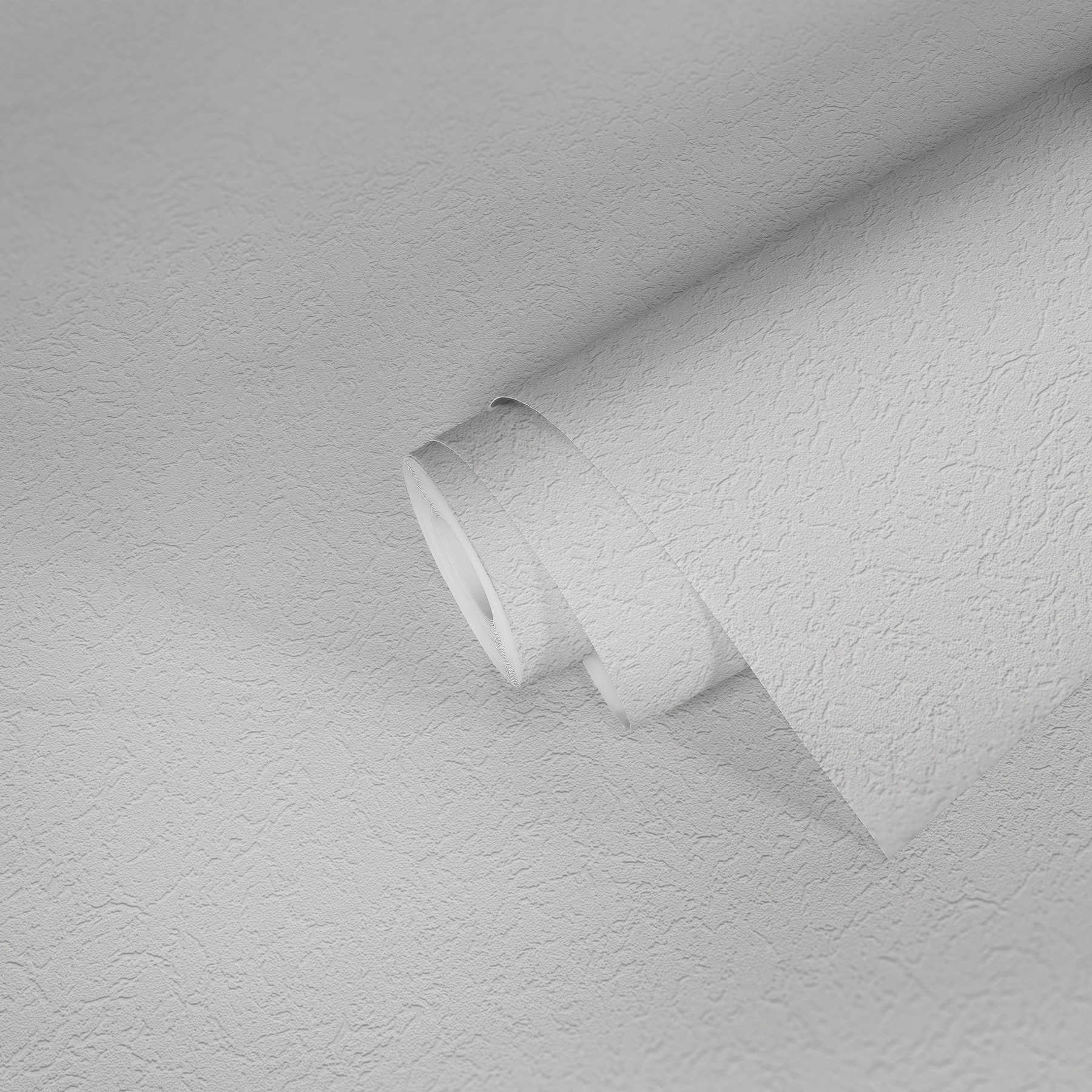             Behang in ruw gegoten look met dimensionale structuur - wit
        