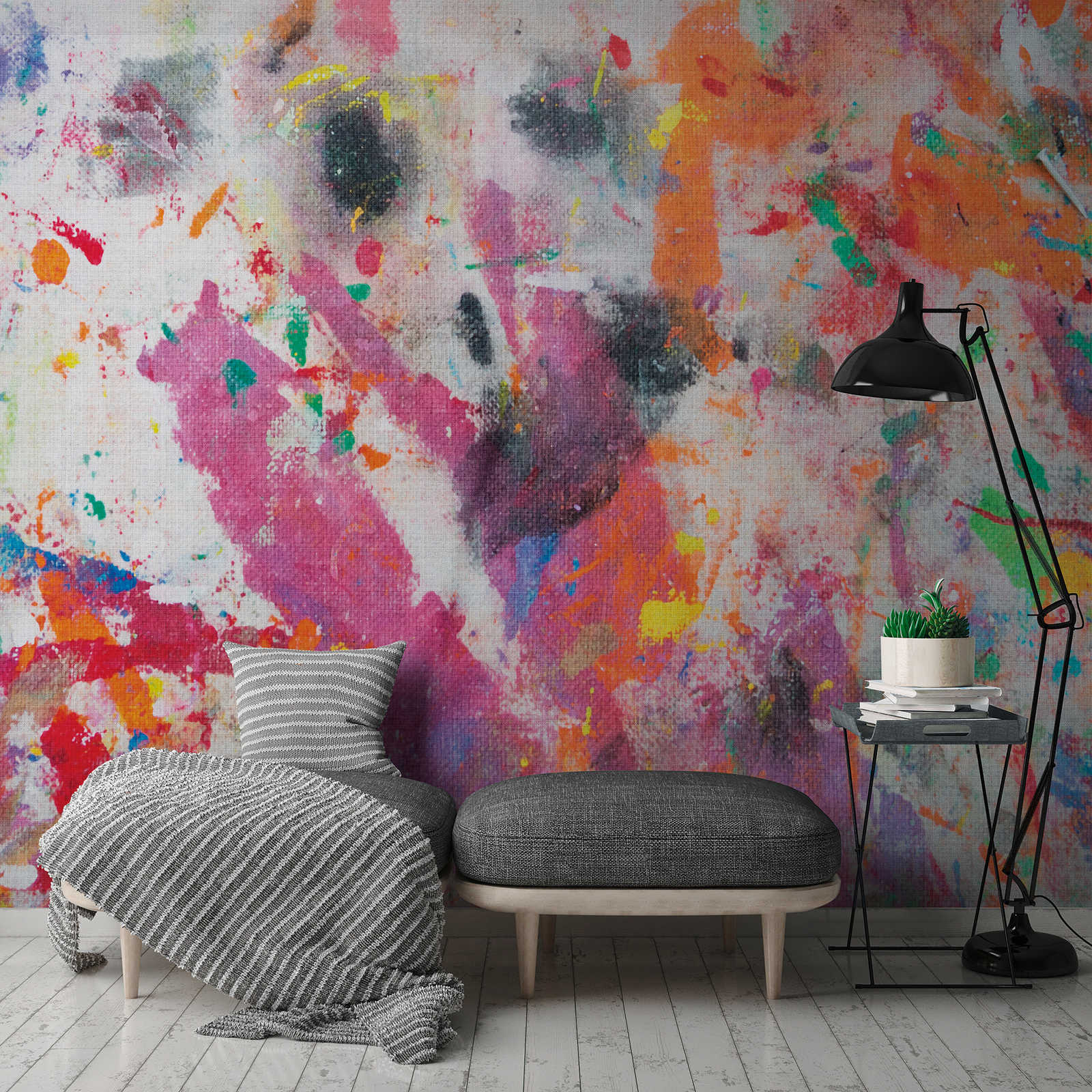 Behang nieuwigheid - motief behang kleurrijke doek, abstract ontwerp
