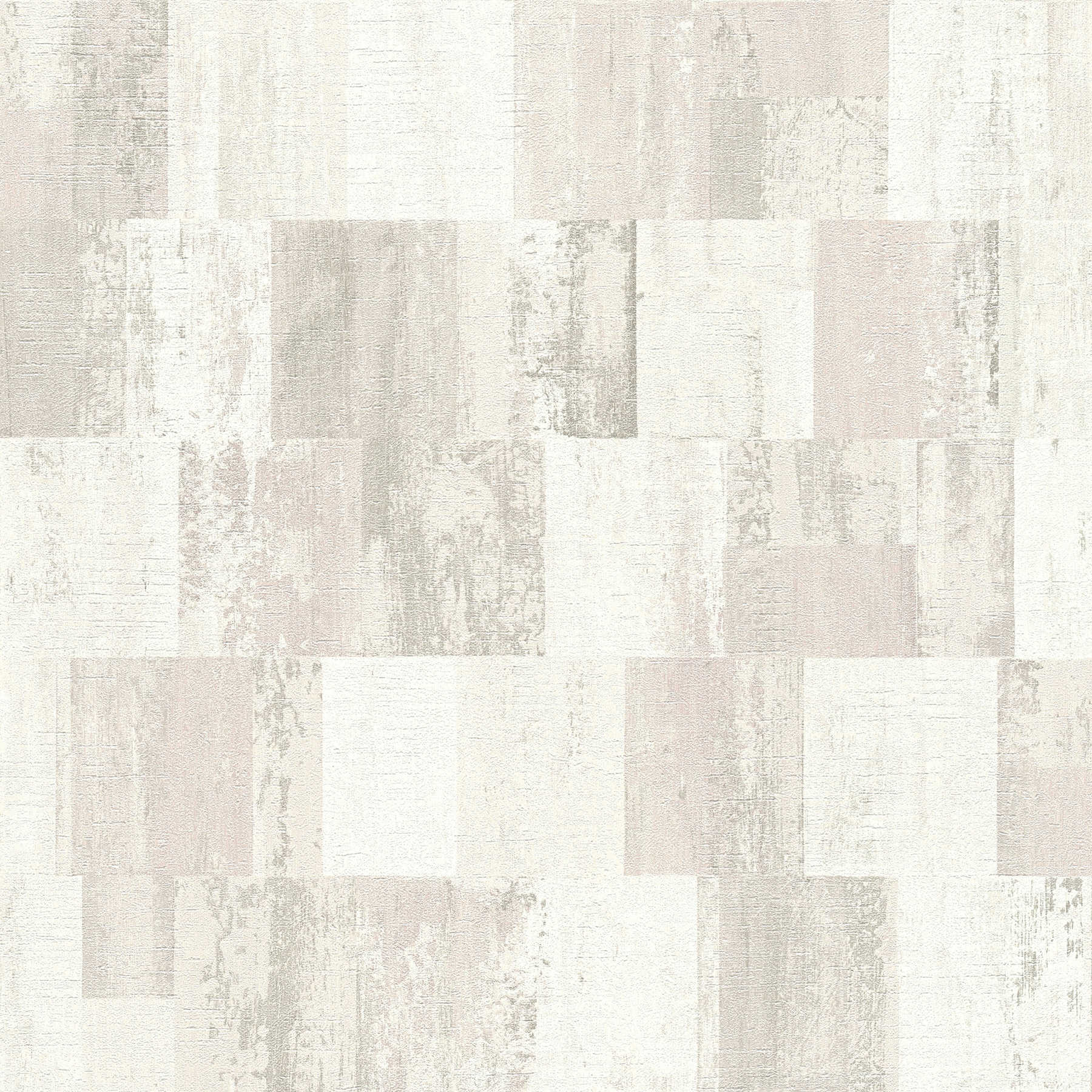         Wood look mosaic wallpaper with texture design - cream, metallic
    