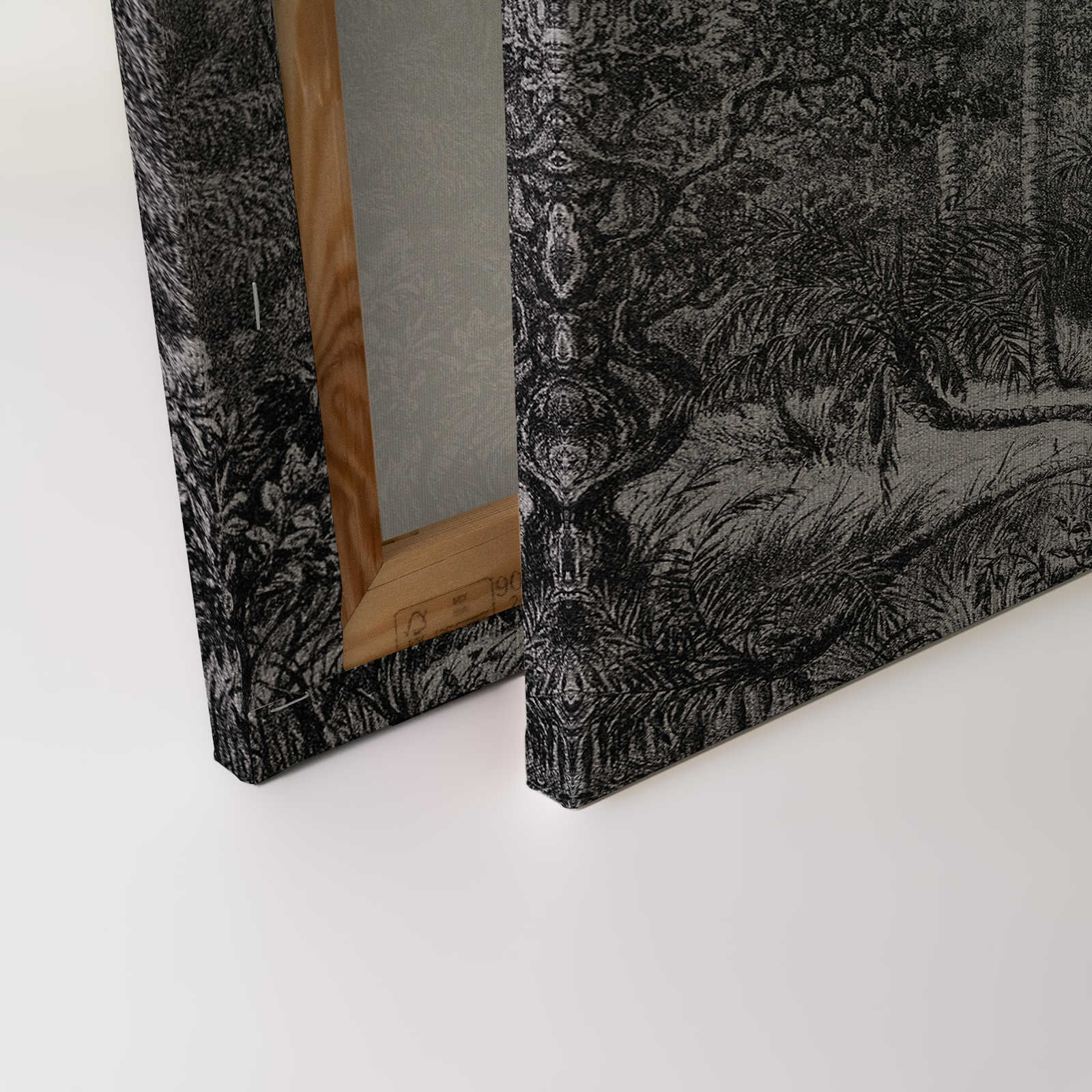             Canvas schilderij Regenwoud met linnenstructuur Optiek - 0,90 m x 0,60 m
        