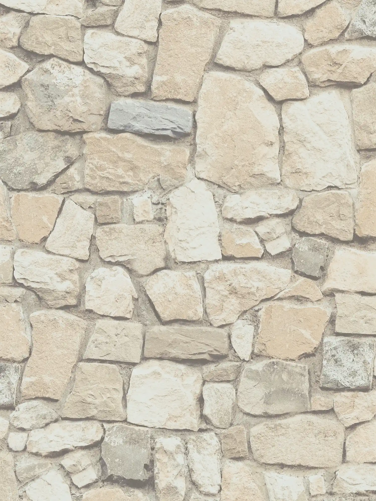 Self-adhesive wallpaper | natural stone look with 3D effect - beige, cream
