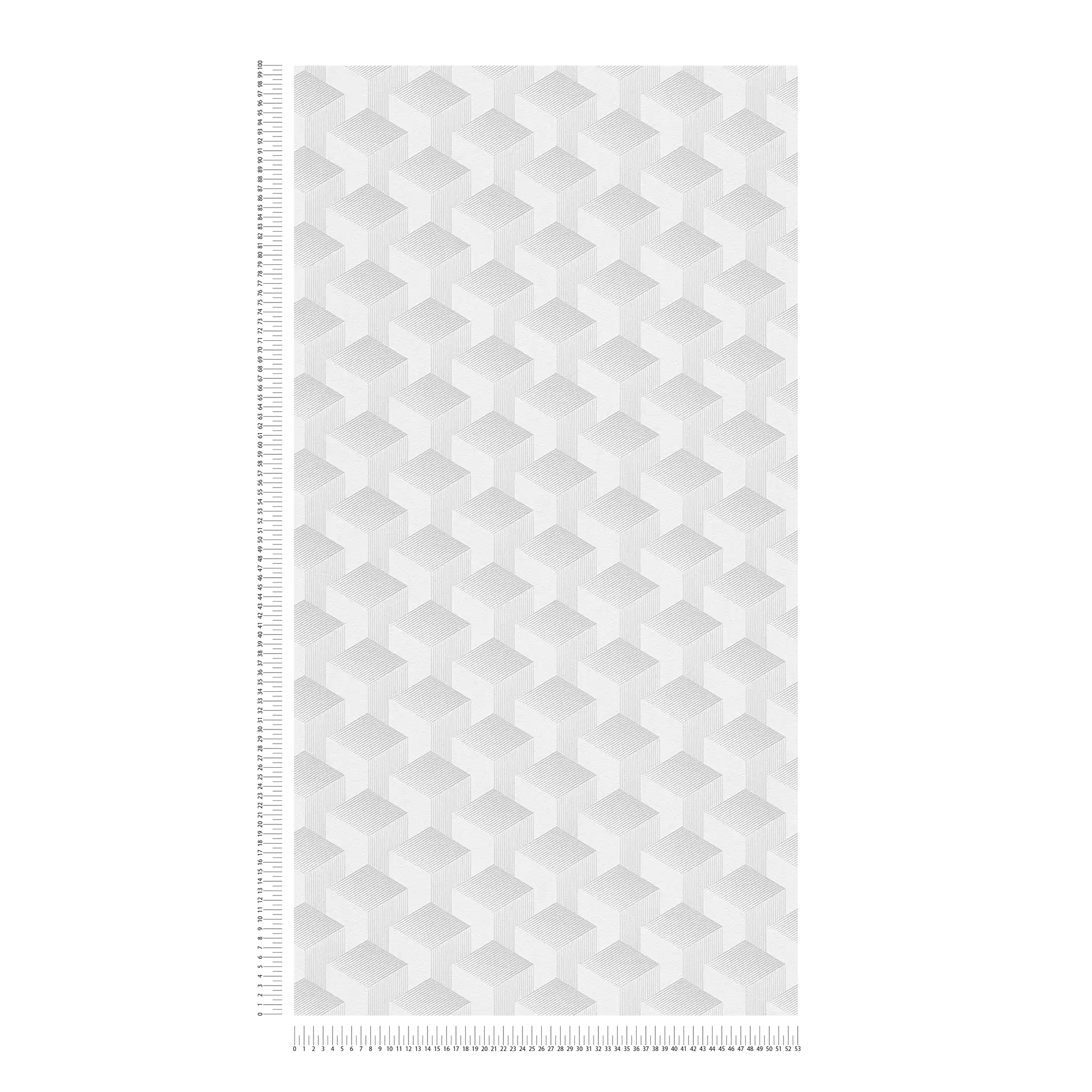             Geometric 3D wallpaper with graphic pattern matt - grey
        