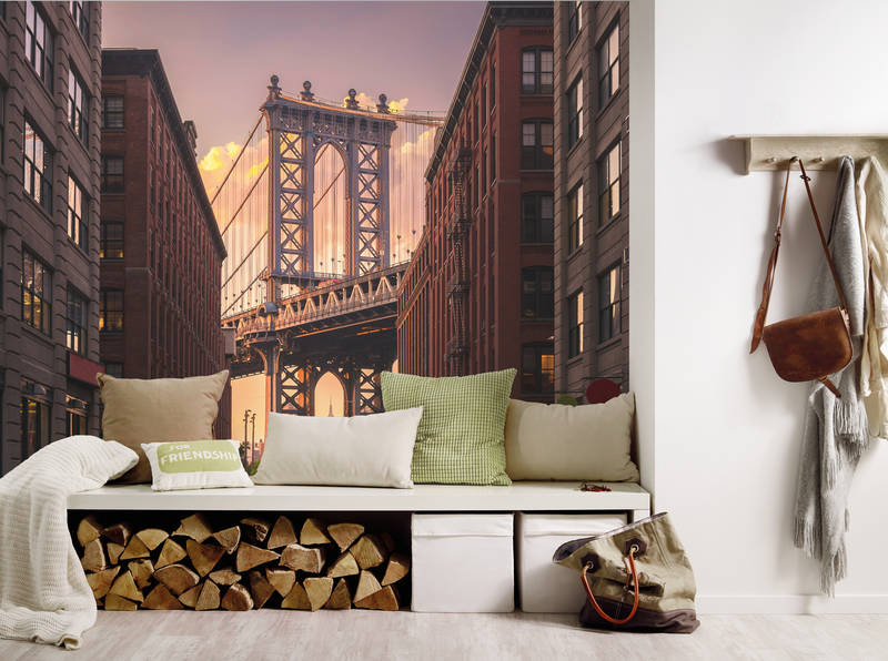             Brooklyn Bridge from Street View - Brown, Grey
        