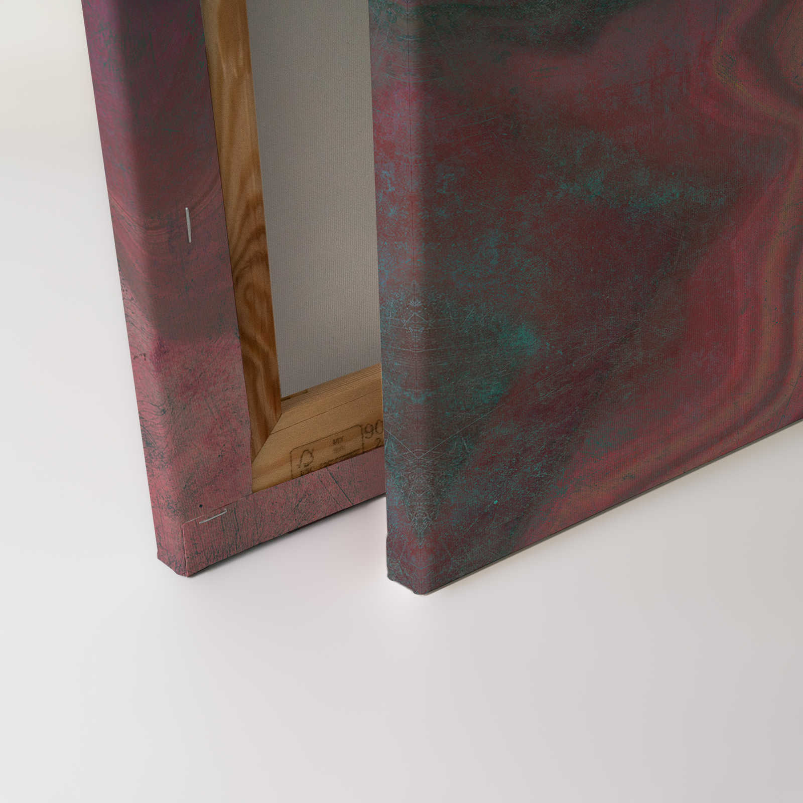             Marmo 1 - Marmo colorato come quadro su tela con struttura a graffi - 0,90 m x 0,60 m
        