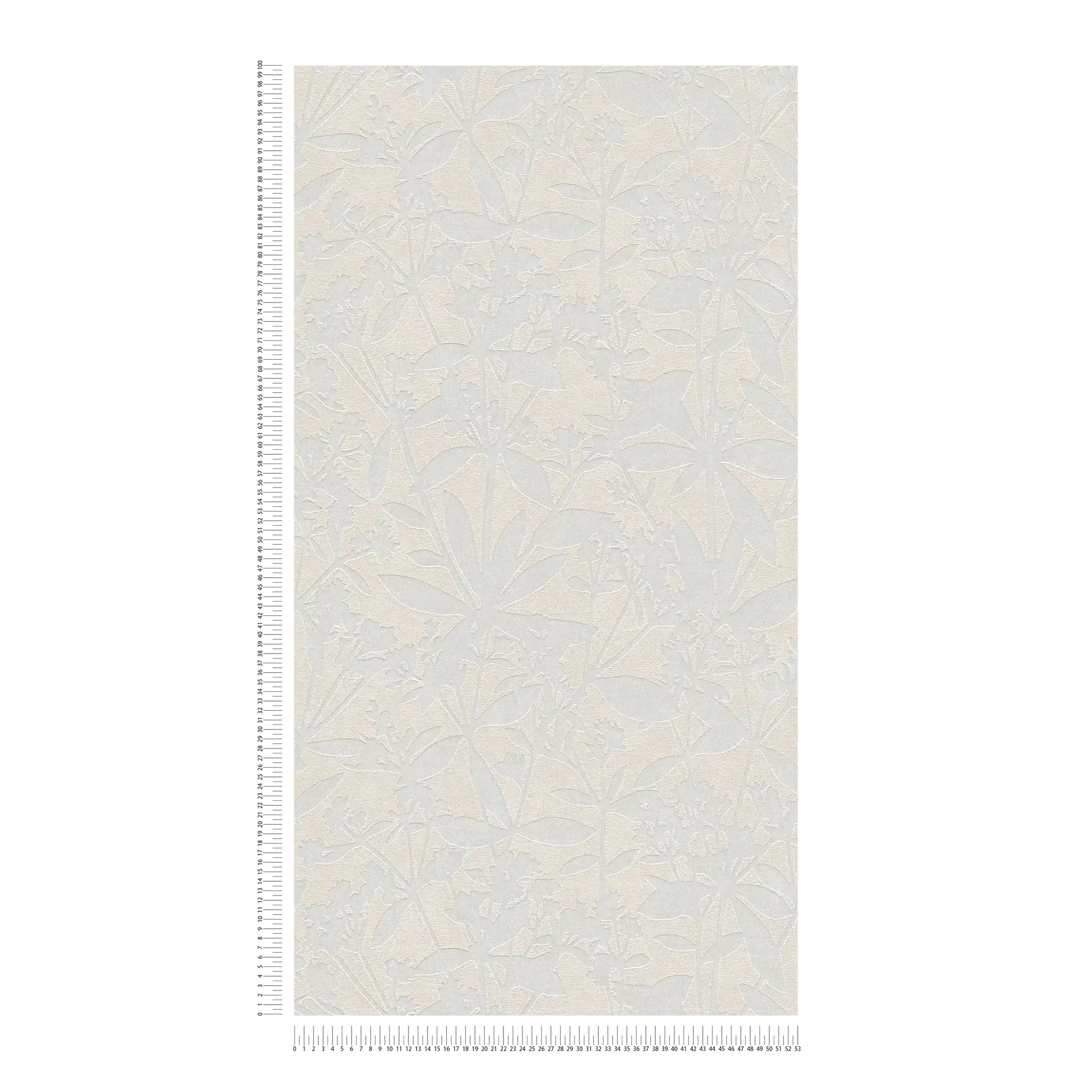             Bloemrijkvliesbehang met bloemenstructuur - crème, wit
        