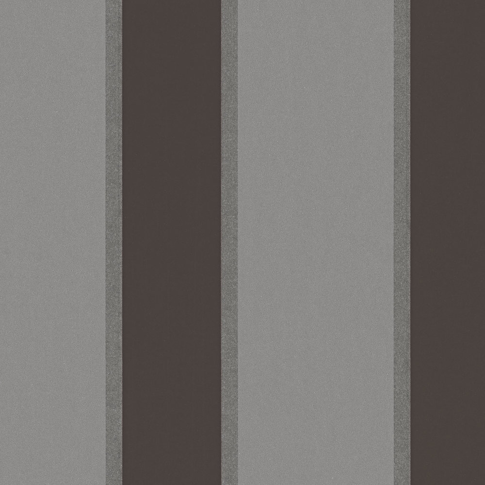            Papier peint métallique avec motif à rayures - gris, noir
        