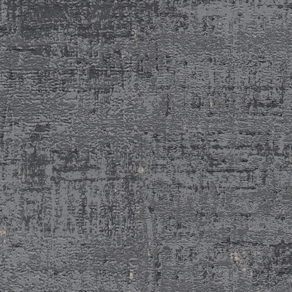             papier peint en papier intissé structuré aspect rouille - noir, gris, or
        