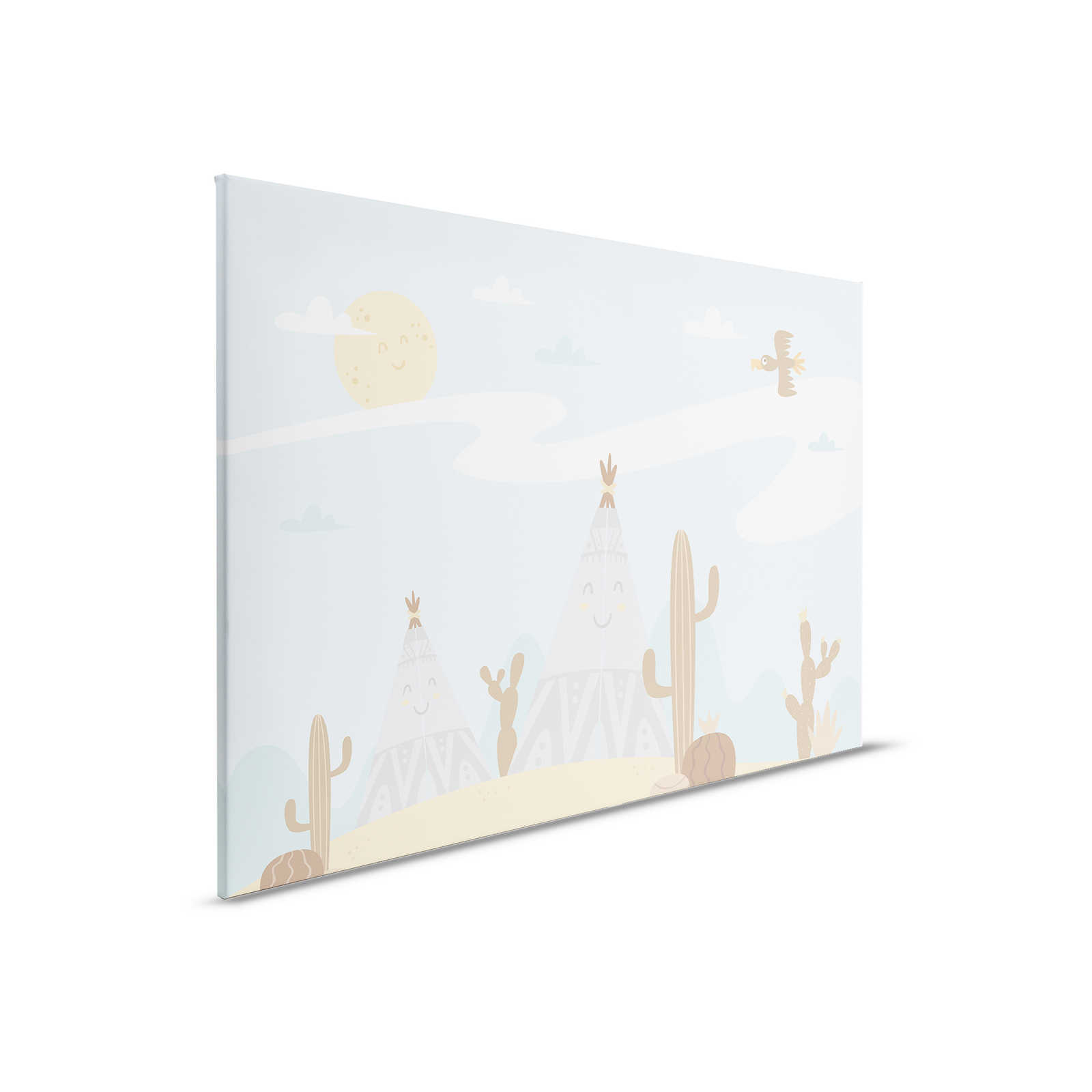         Canvas painting Nursery Desert with Tippies and Cacti - 0,90 m x 0,60 m
    