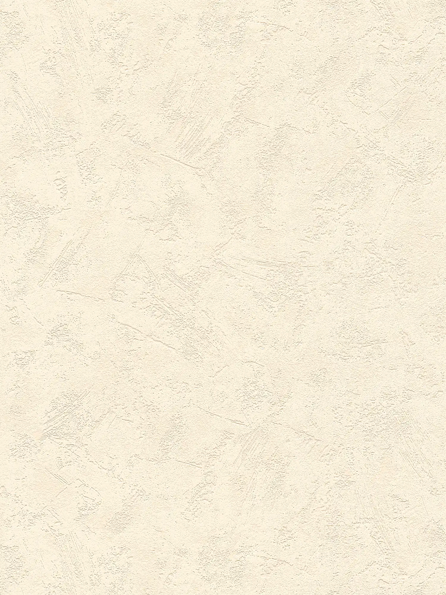 Plaster look wallpaper with wipe plaster texture pattern - cream
