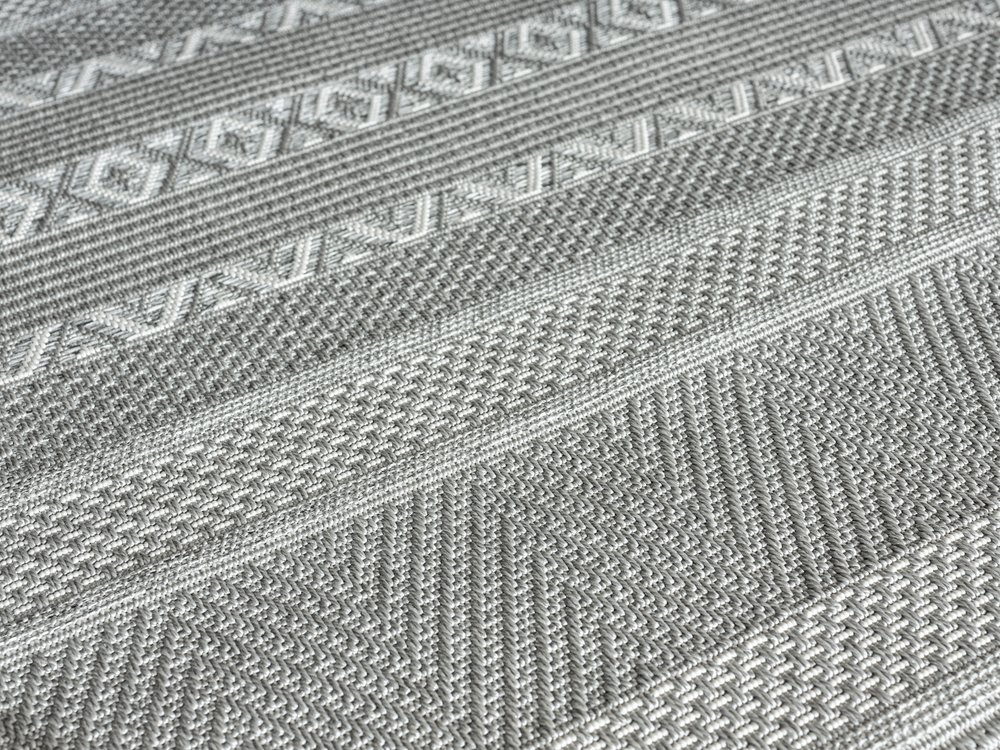             Tapis d'extérieur à motifs simples en gris - 220 x 160 cm
        