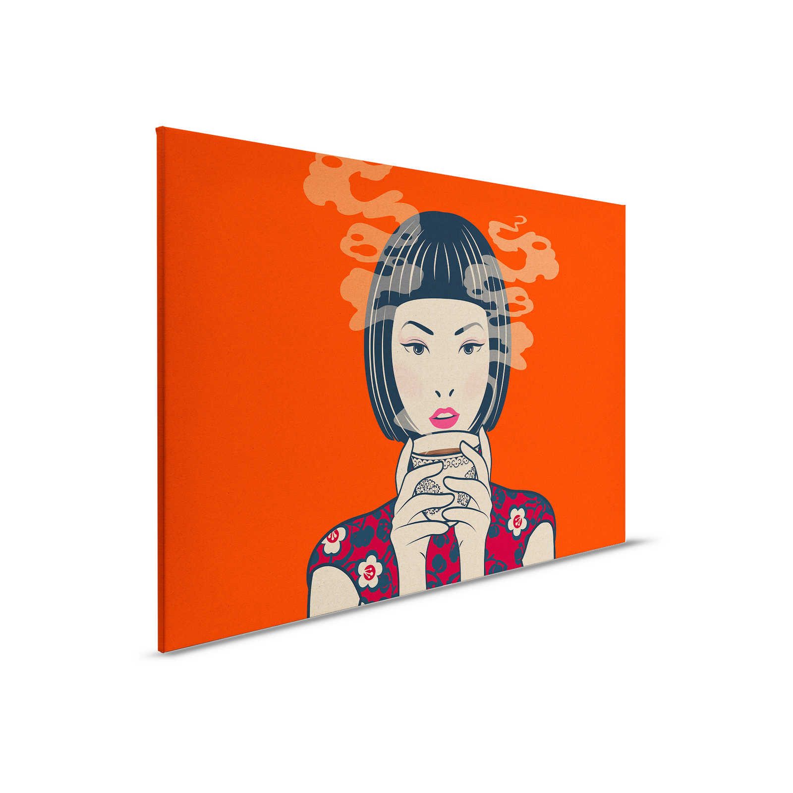         Akari 2 - Time for tea, manga style in cardboard structure on canvas picture - 0.90 m x 0.60 m
    