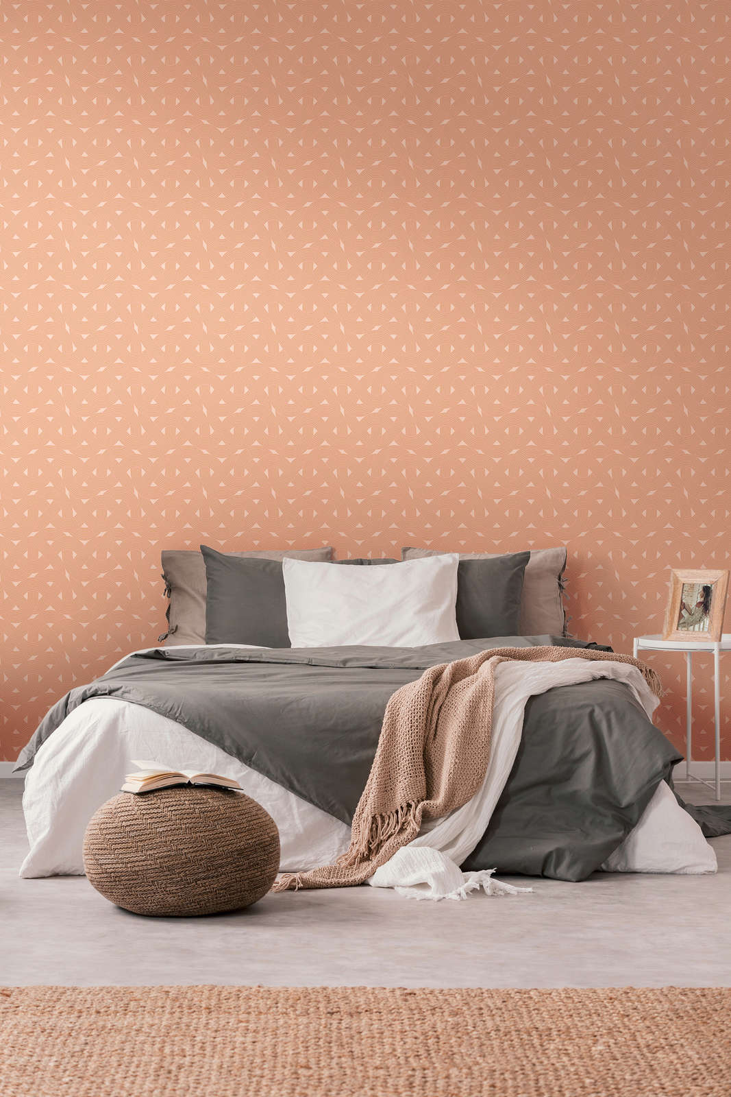             Art deco style graphic line pattern - orange, copper
        