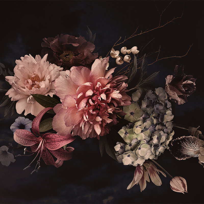 Bouquet in stile botanico - Rosa, Nero
