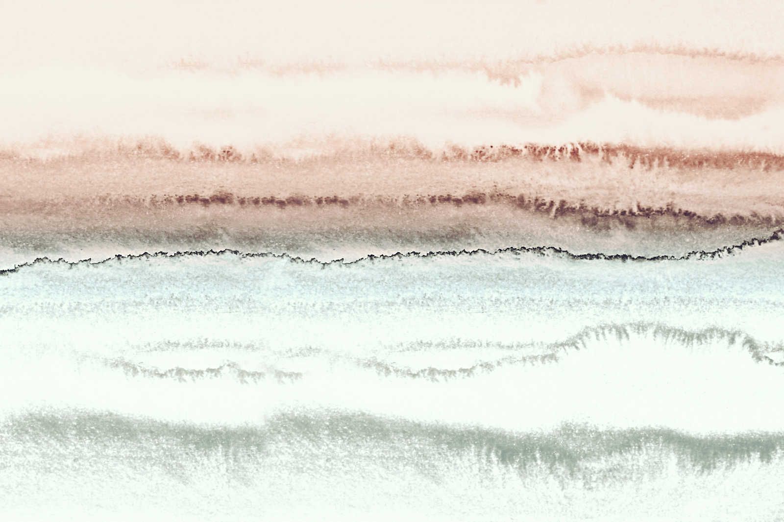             Pittura su tela ad acquerello con paesaggio astratto e gradiente - 0,90 m x 0,60 m
        