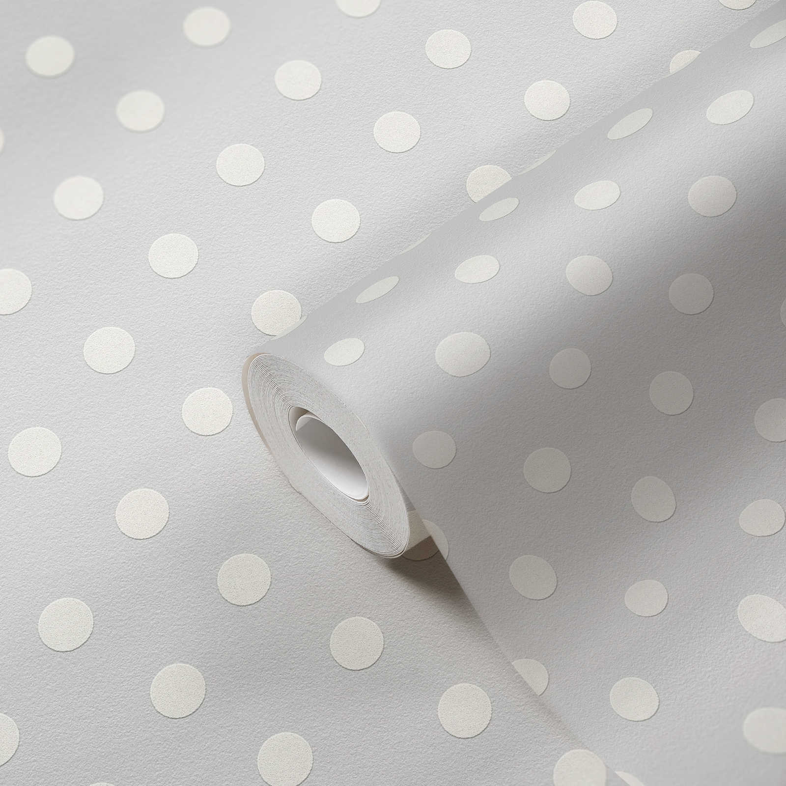             Papier peint à pois Polka Dots Design - gris, blanc
        