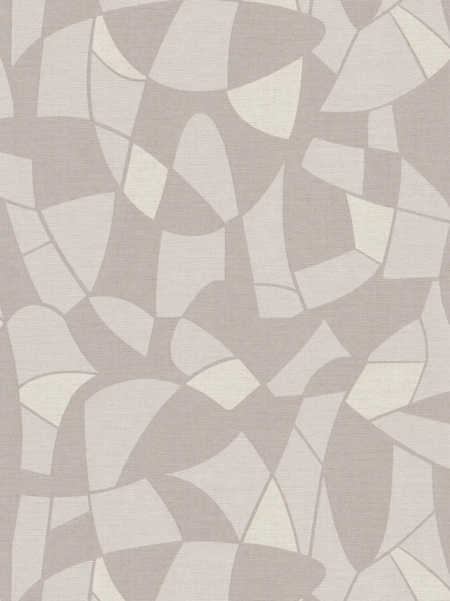 Papel pintado no tejido en colores sutiles en un patrón abstracto - gris, crema
