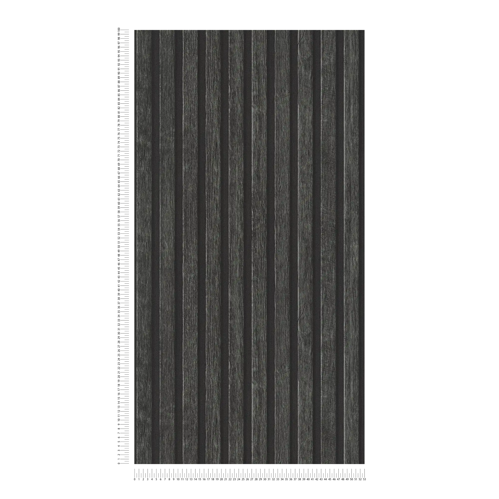             Papel pintado de efecto madera con patrón de paneles - negro, marrón
        