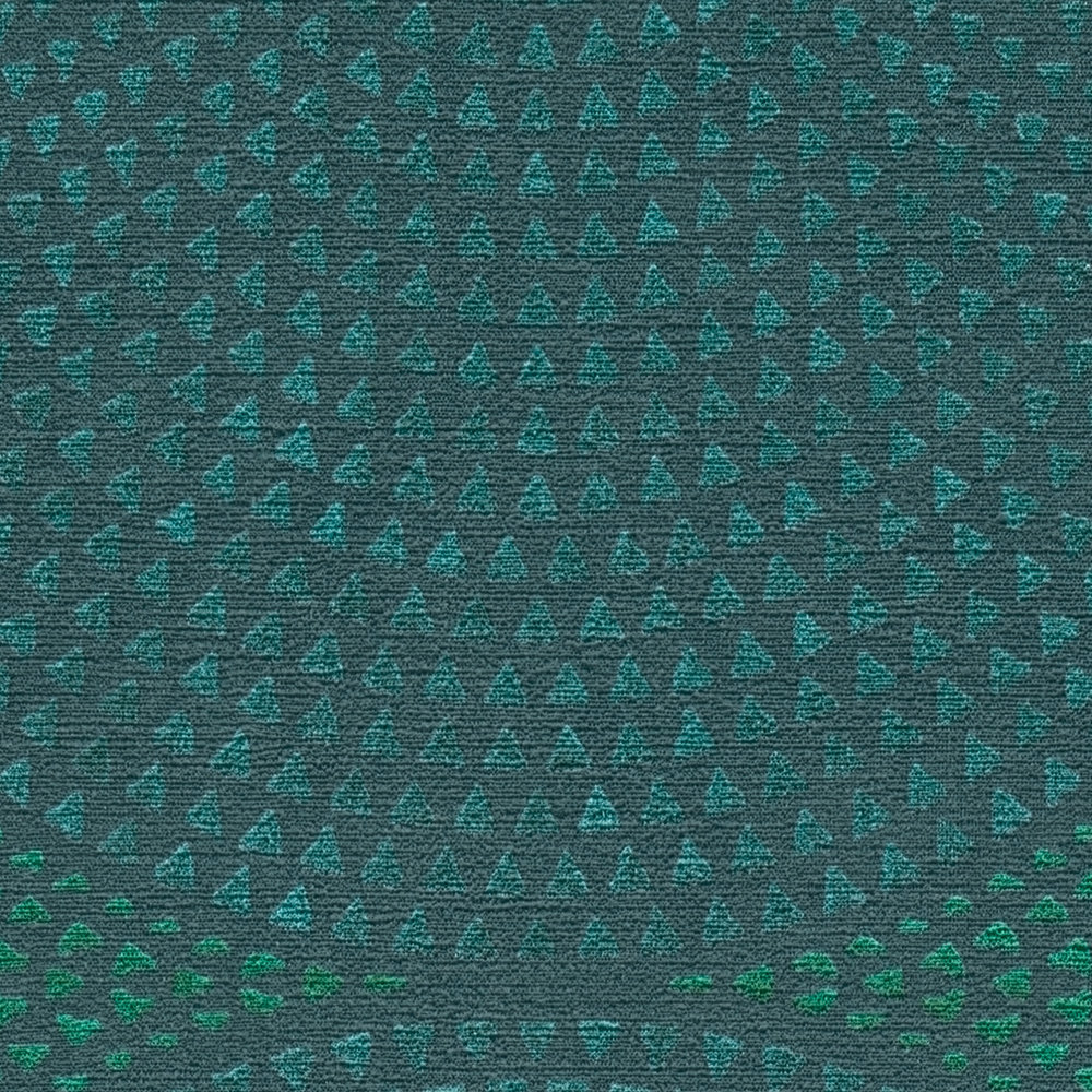             Papel pintado no tejido de diseño metálico con patrón de mosaico - azul, verde, metálico
        