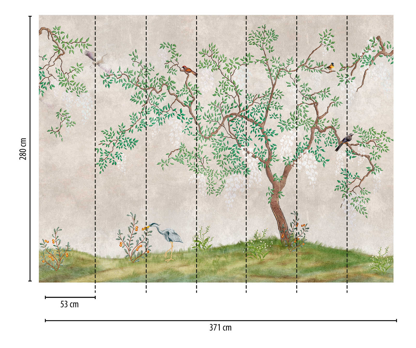             behang nieuwigheid | motief behang natuur ontwerp in Aziatische look
        