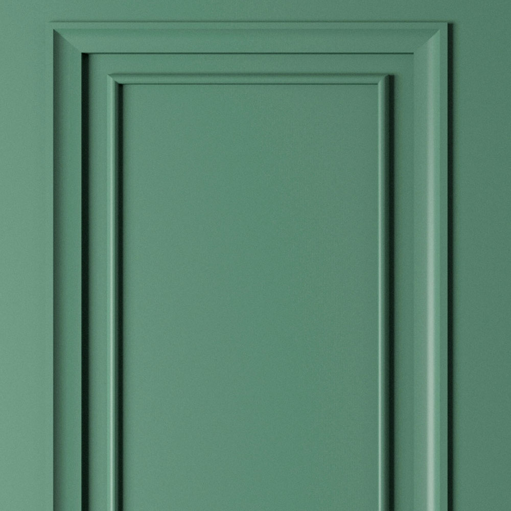             Kensington 1 - Papel pintado 3D revestimiento de madera verde abeto
        