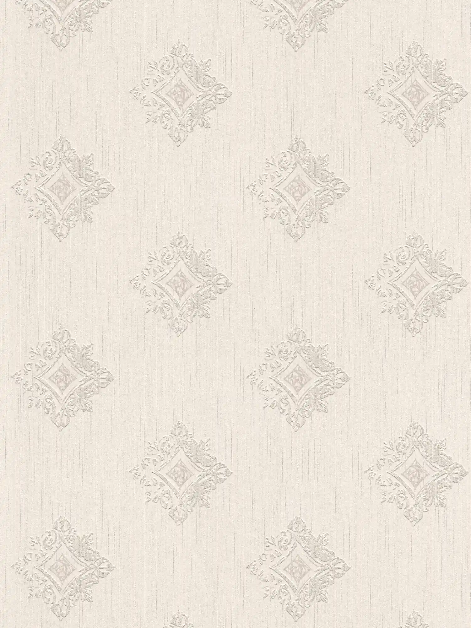         Papel pintado de aspecto de yeso con decoración de estuco en aspecto usado - crema
    
