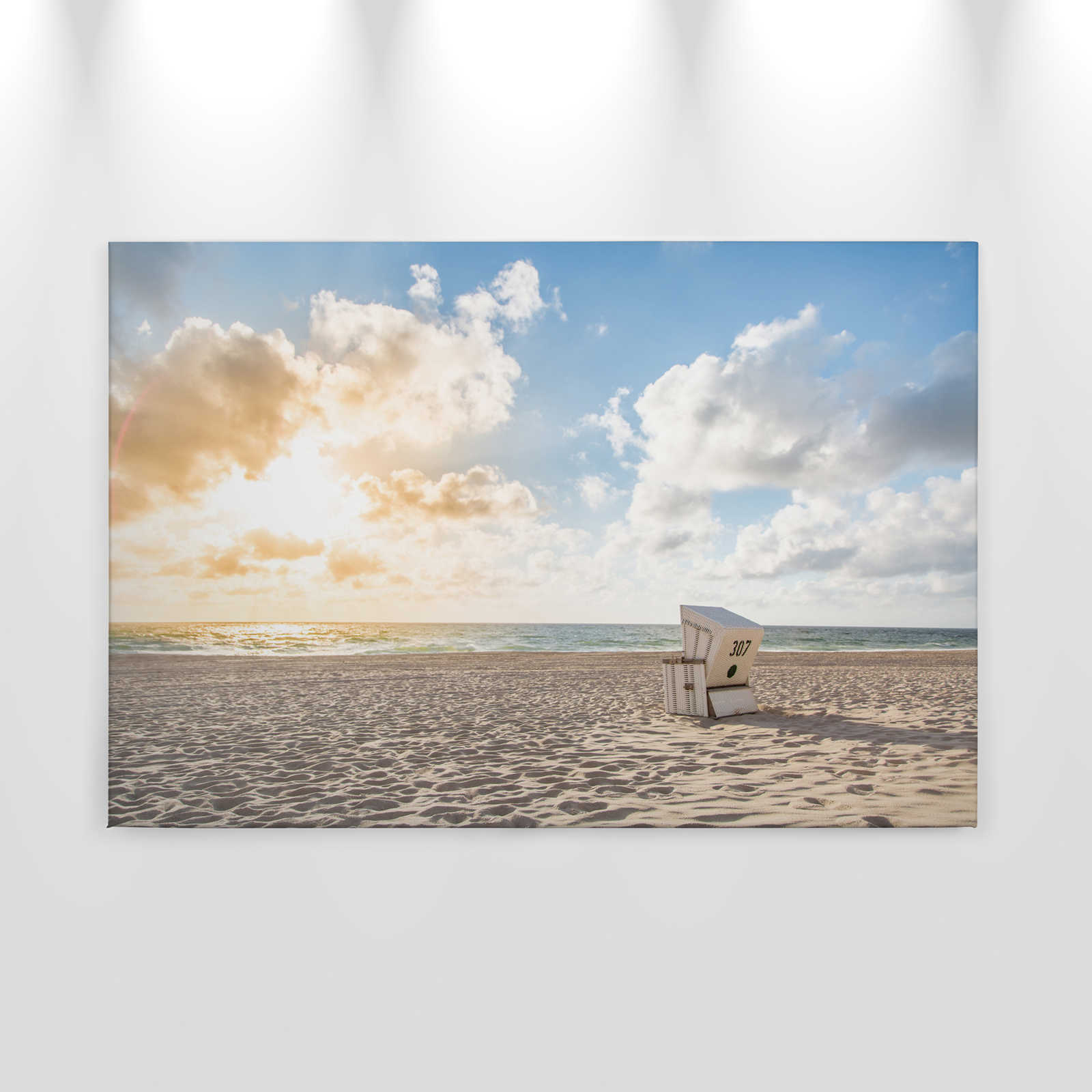             Canvas met strandstoel bij zonsopgang - 0,90 m x 0,60 m
        