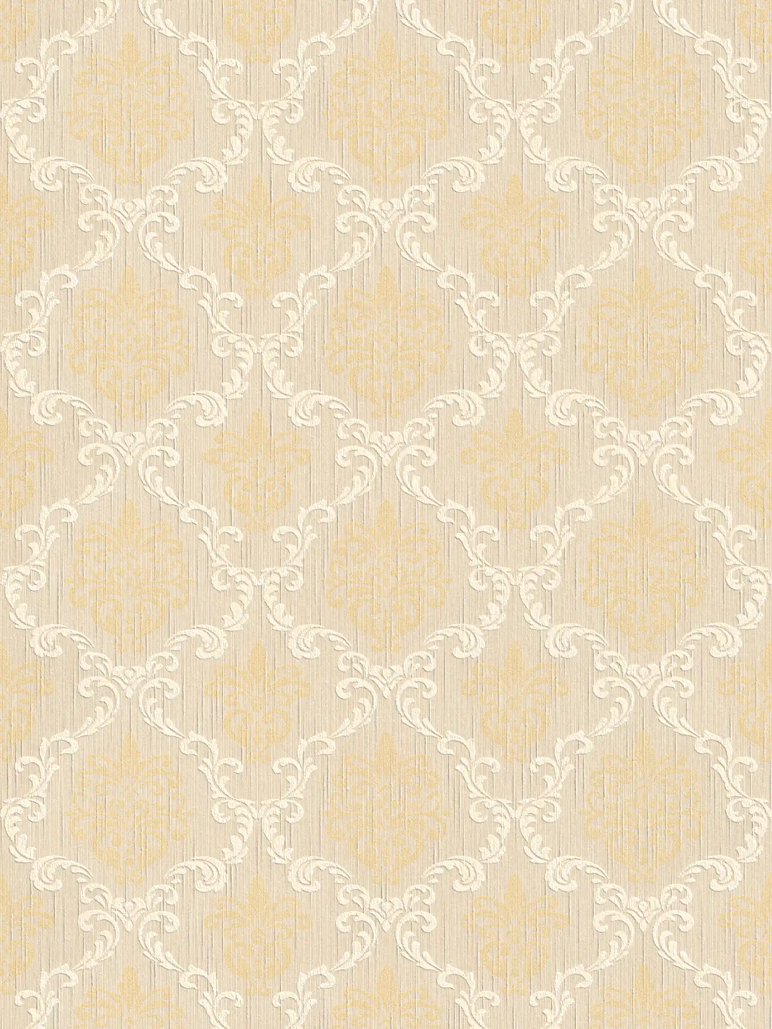 Wallpaper with ornament design in colonial style - beige
