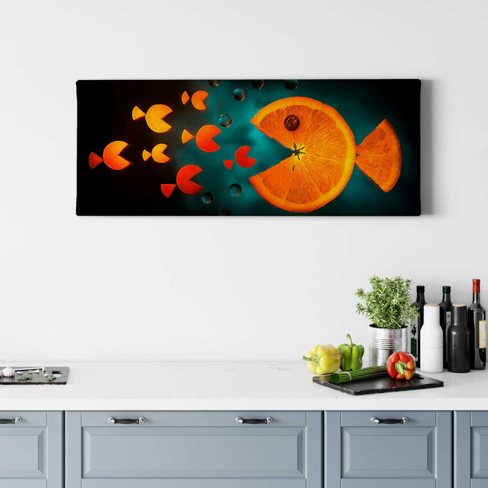             Panoramafoto op canvas Keuken Groenten & Fruit, door laneva - 1.00 m x 0.40 m
        