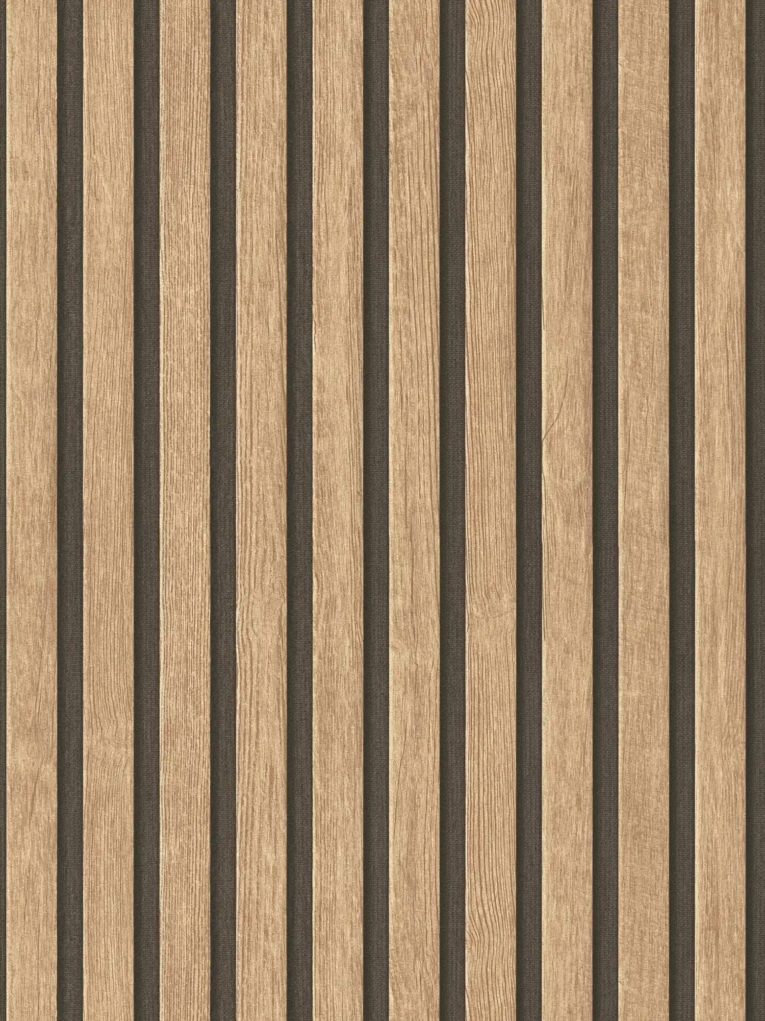 behang houtlook met paneelpatroon - beige, bruin
