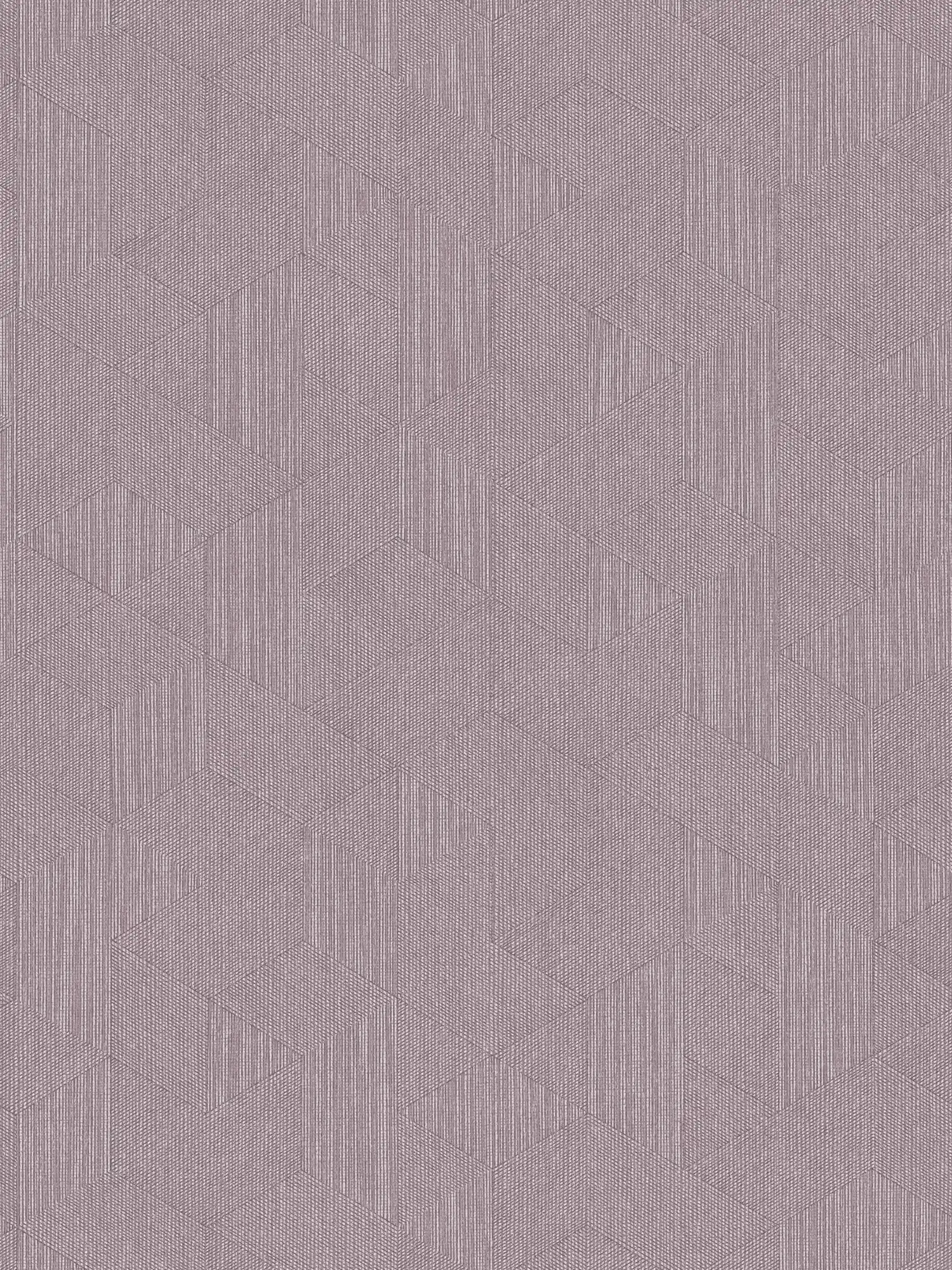 Papier peint Violet avec motif ton sur ton de style graphique - violet, gris
