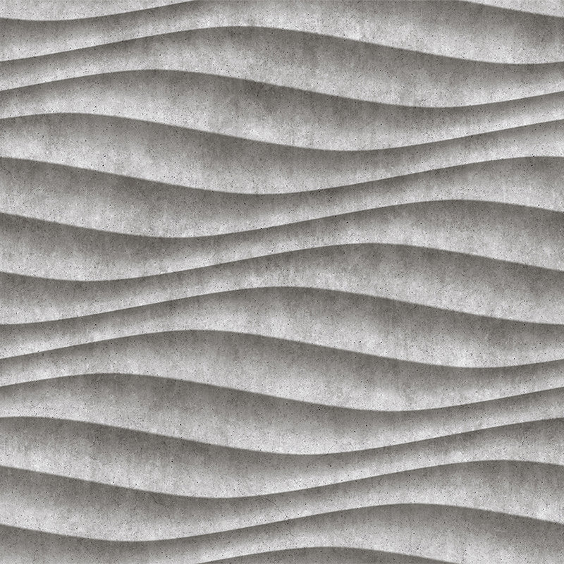 Canyon 2 - Cool 3D Concrete Waves Onderlaag behang - Grijs, Zwart | Textuur Niet-geweven
