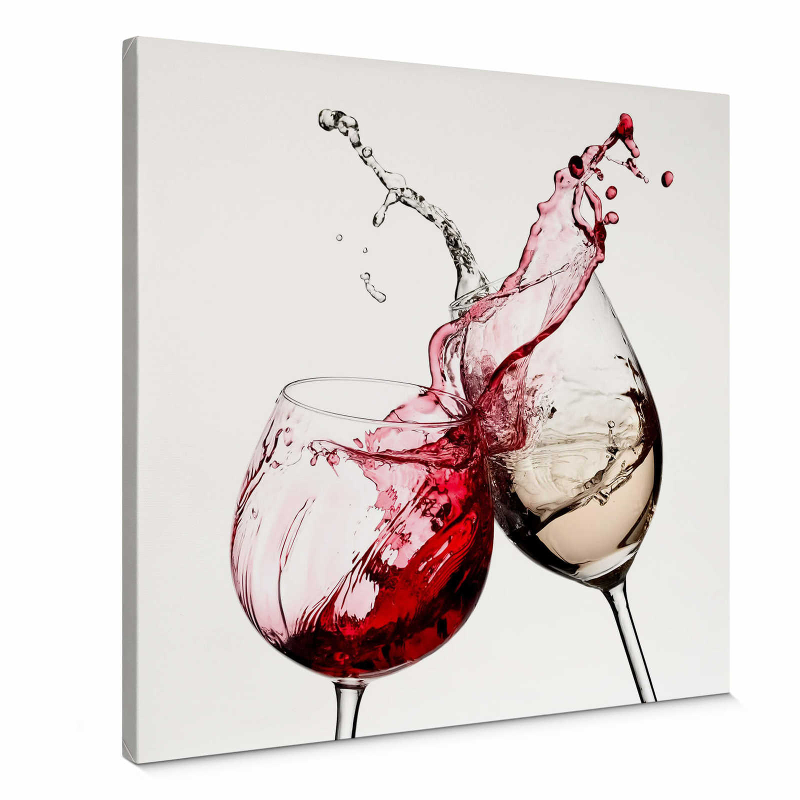         Square canvas print wine glasses – red, white
    